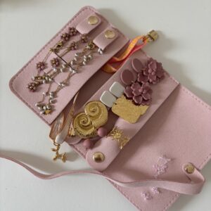 Pochette à bijoux rose