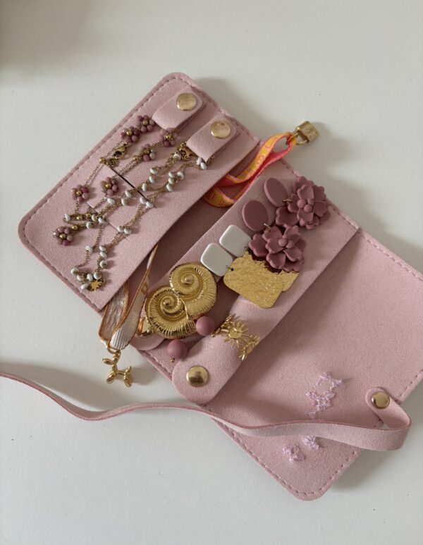 Pochette à bijoux rose